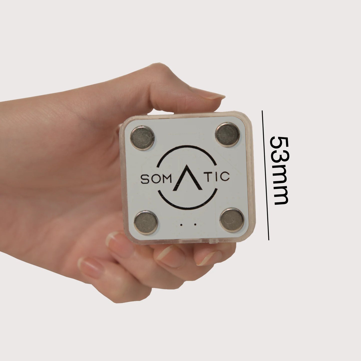 The EROS Tracker enables full-body tracking for Virtual Reality by communicating rotation data in a network of other trackers that can be used to calculate your movements. Each EROS Tracker measures 53mm x 53mm x 18mm.