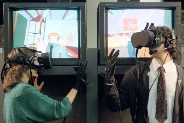 This image shows the earliest stages of VR development by governmental agencies such as NASA to create immersive virtual environments. Notice that even back then, NASA believed that the future of VR was free of plastic controllers.